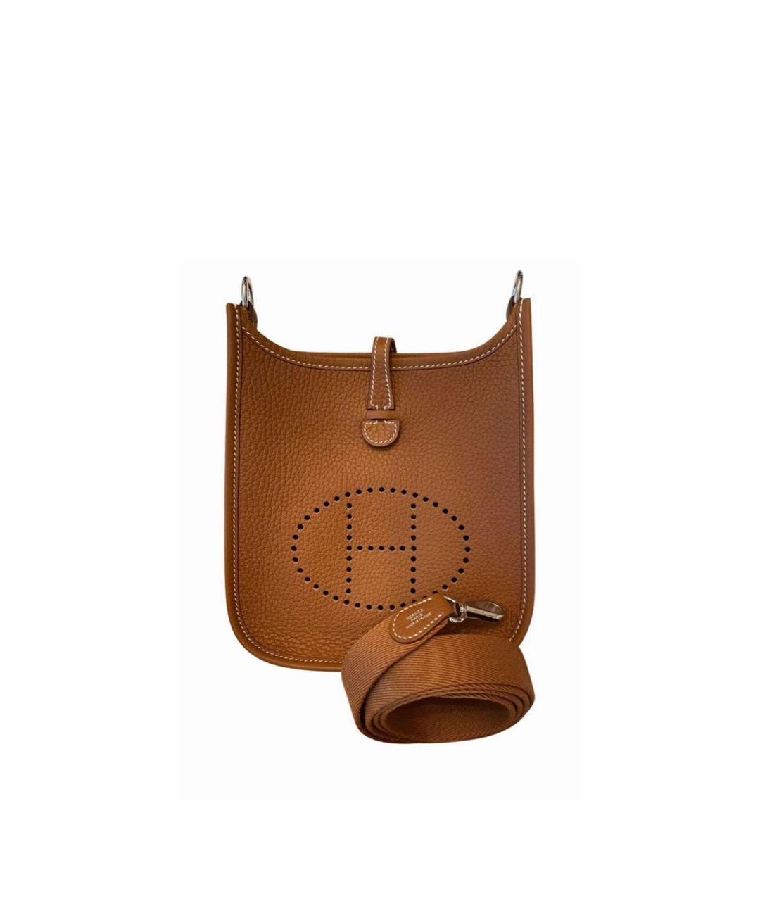 HERMES Коричневая кожаная сумка через плечо, фото 1