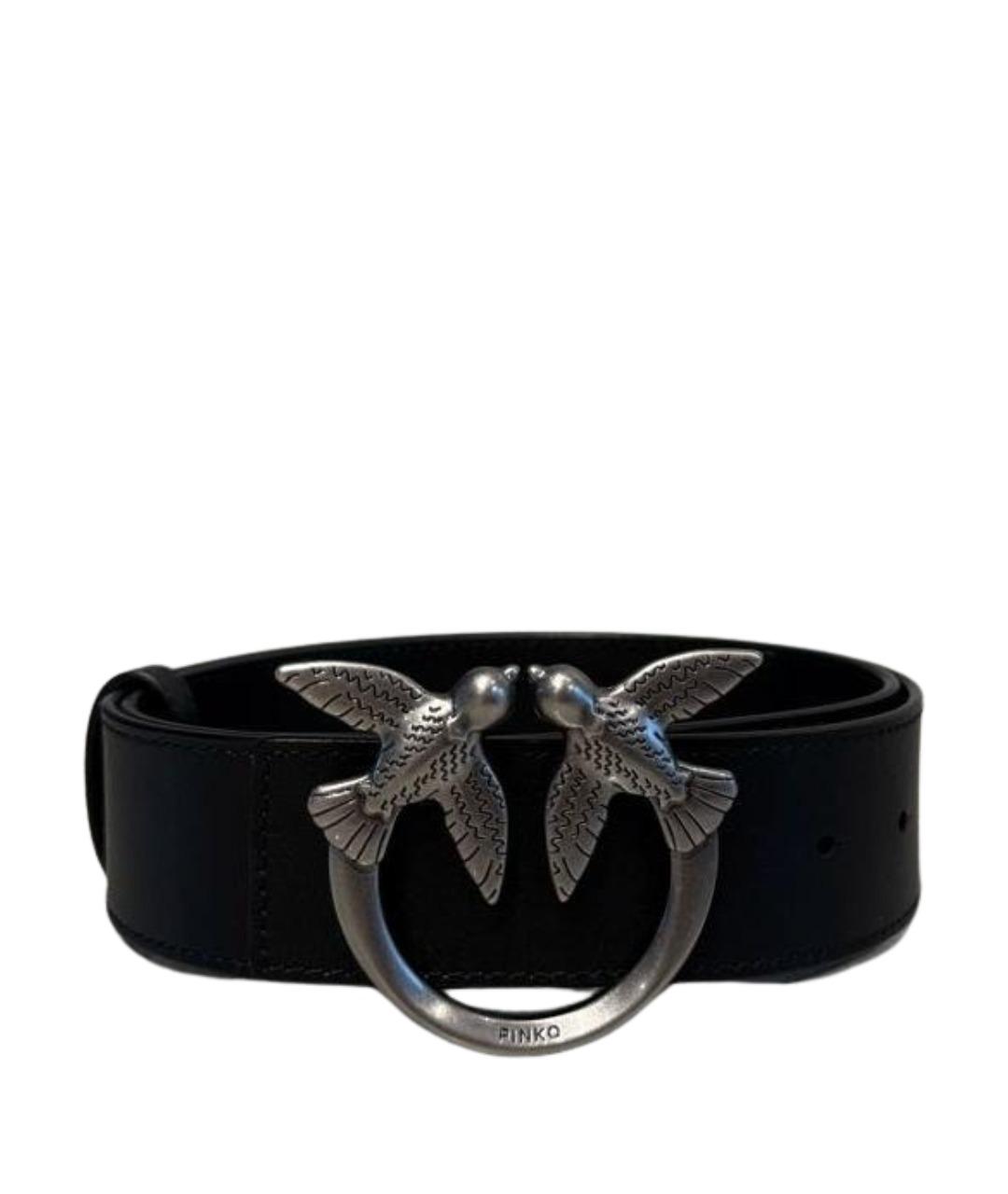PINKO Черный кожаный ремень, фото 1