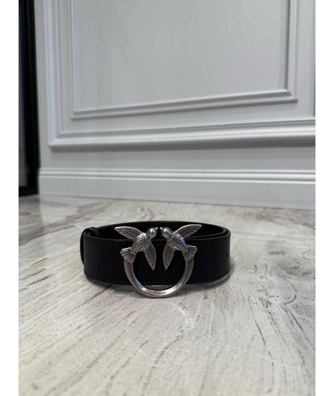 PINKO Черный кожаный ремень, фото 6