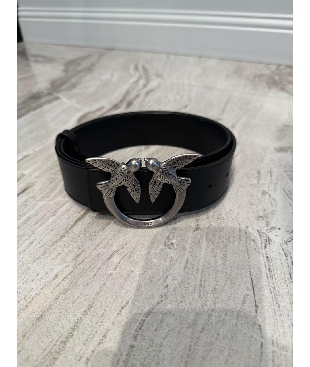 PINKO Черный кожаный ремень, фото 5