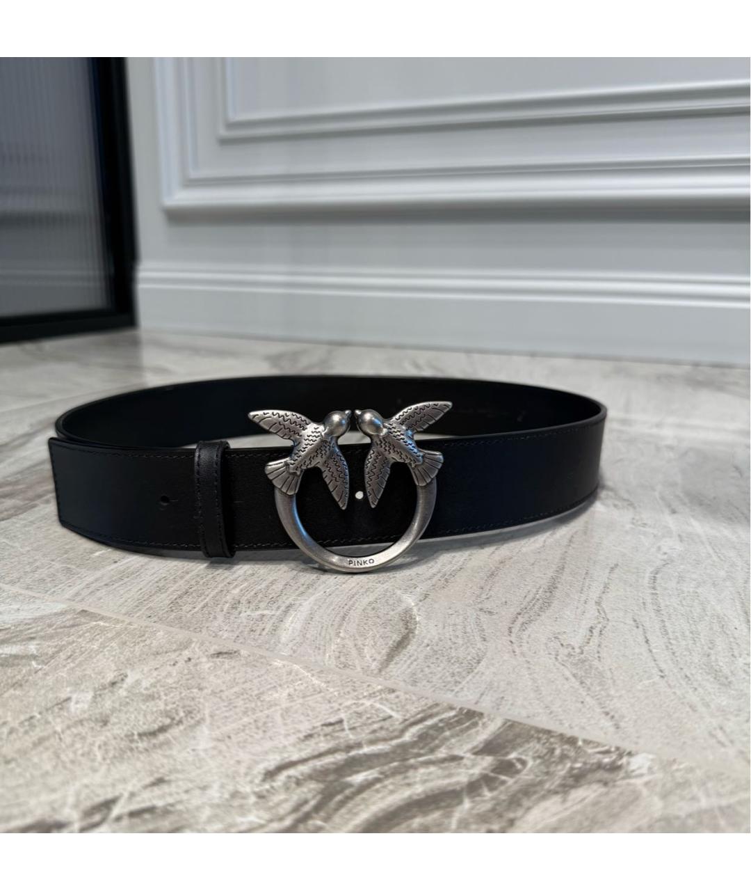 PINKO Черный кожаный ремень, фото 2