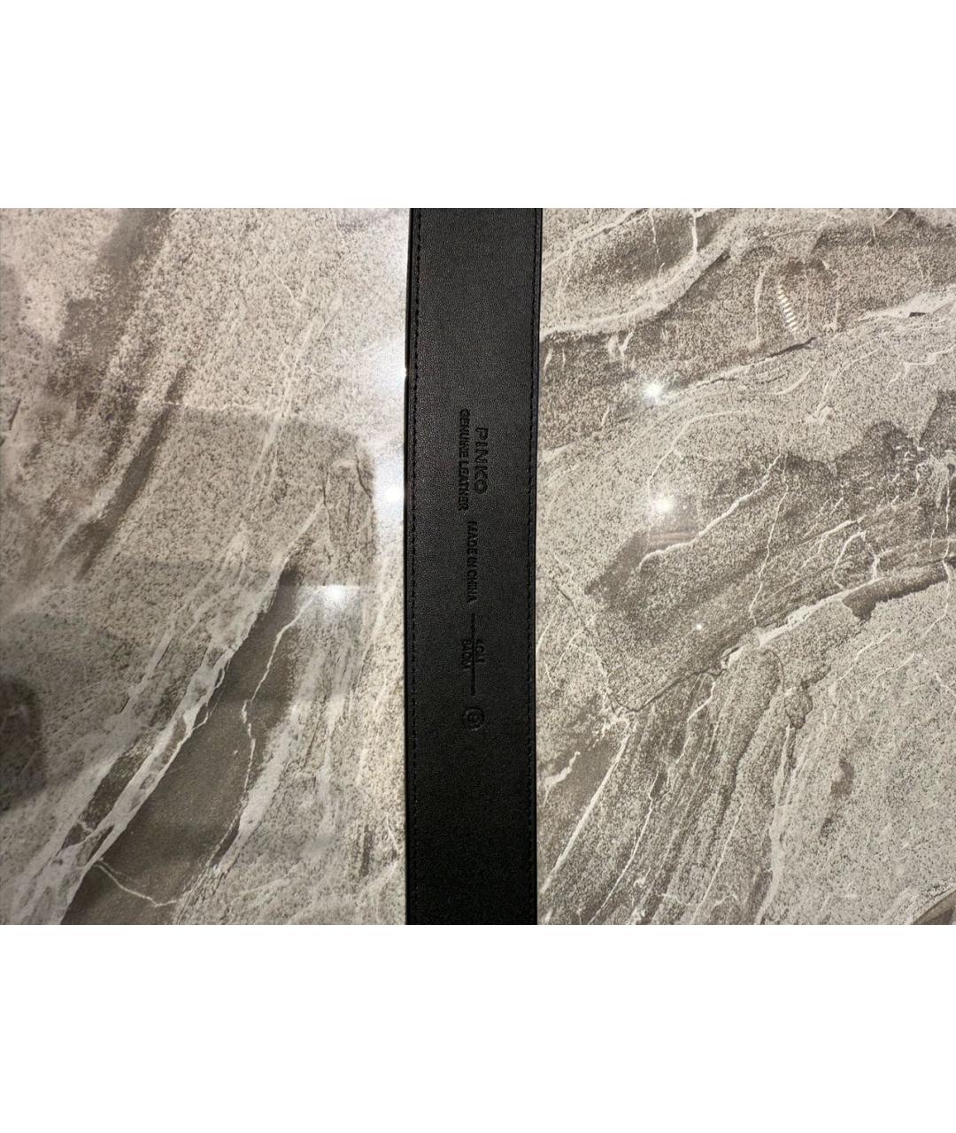 PINKO Черный кожаный ремень, фото 3