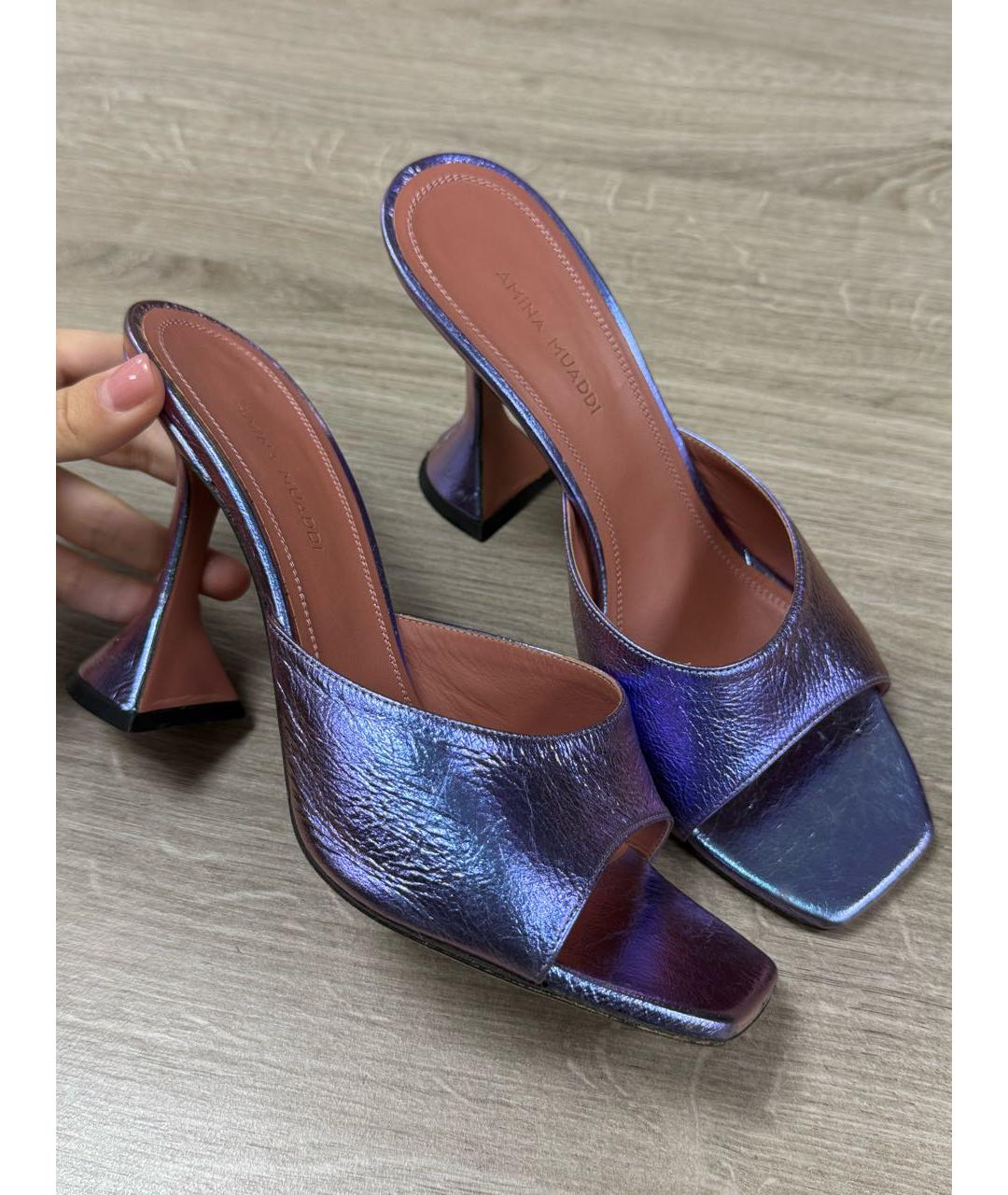 Amina Muaddi Мульти кожаные мюли, фото 5