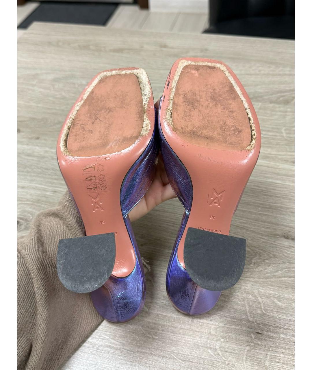 Amina Muaddi Мульти кожаные мюли, фото 4