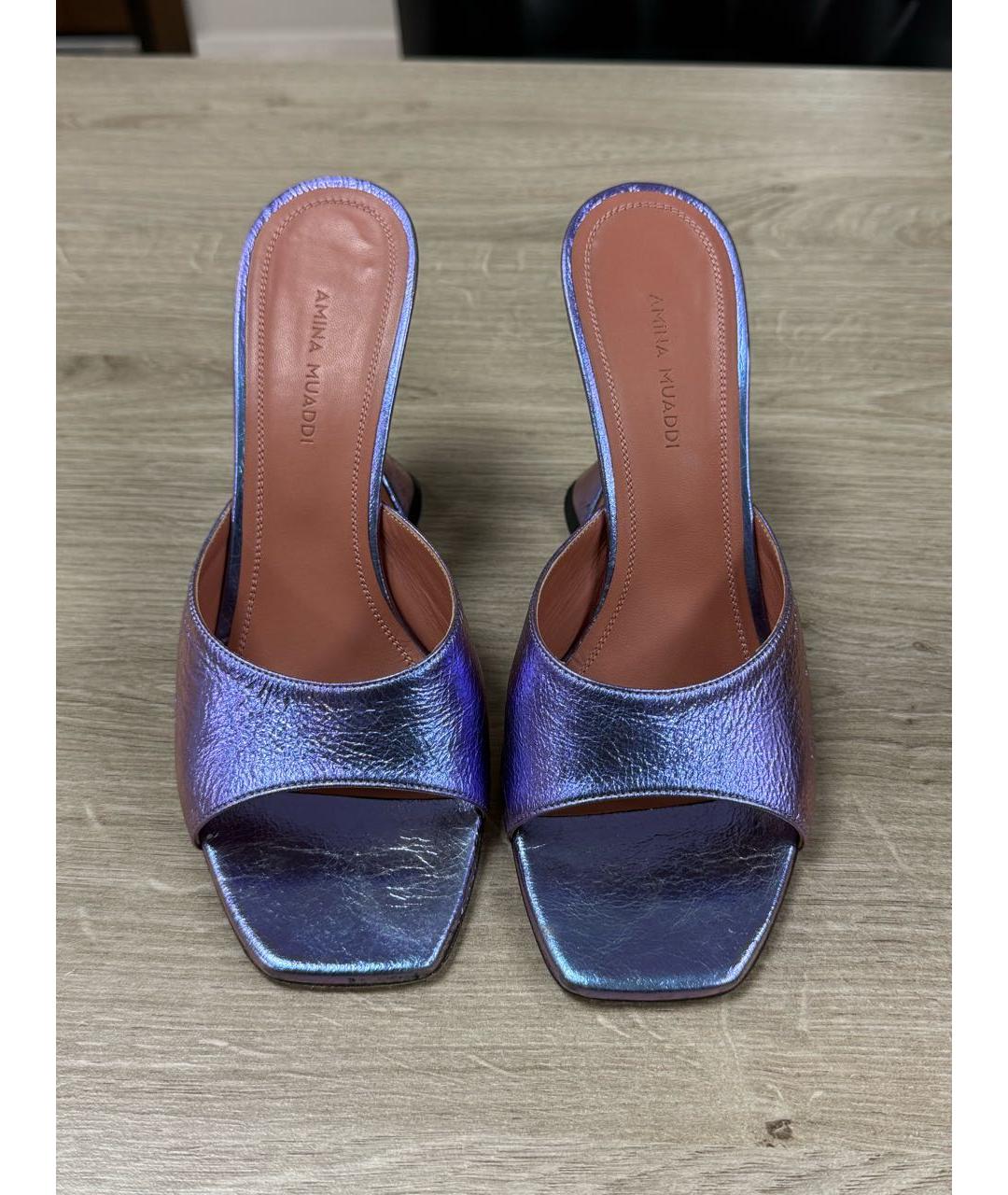 Amina Muaddi Мульти кожаные мюли, фото 2
