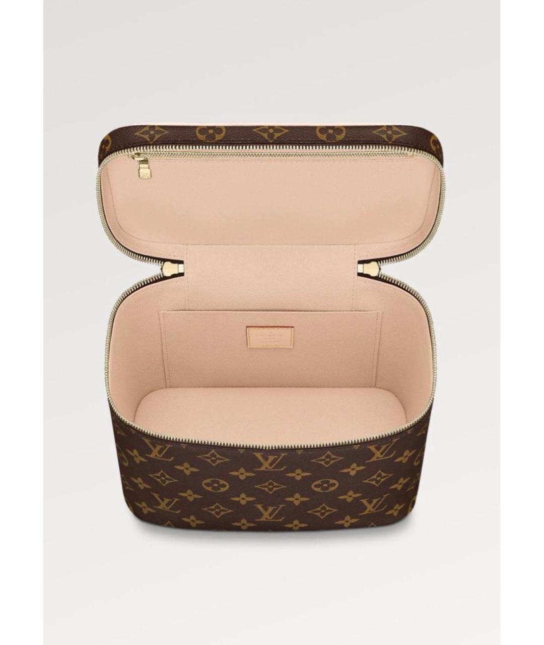 LOUIS VUITTON Коричневая кожаная косметичка, фото 2