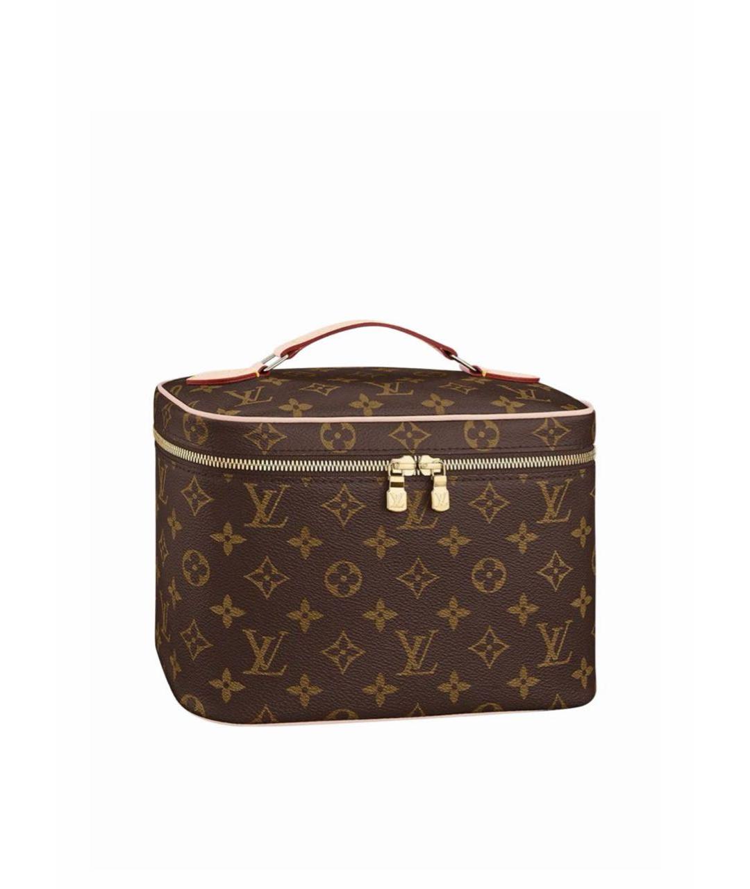 LOUIS VUITTON Коричневая кожаная косметичка, фото 1