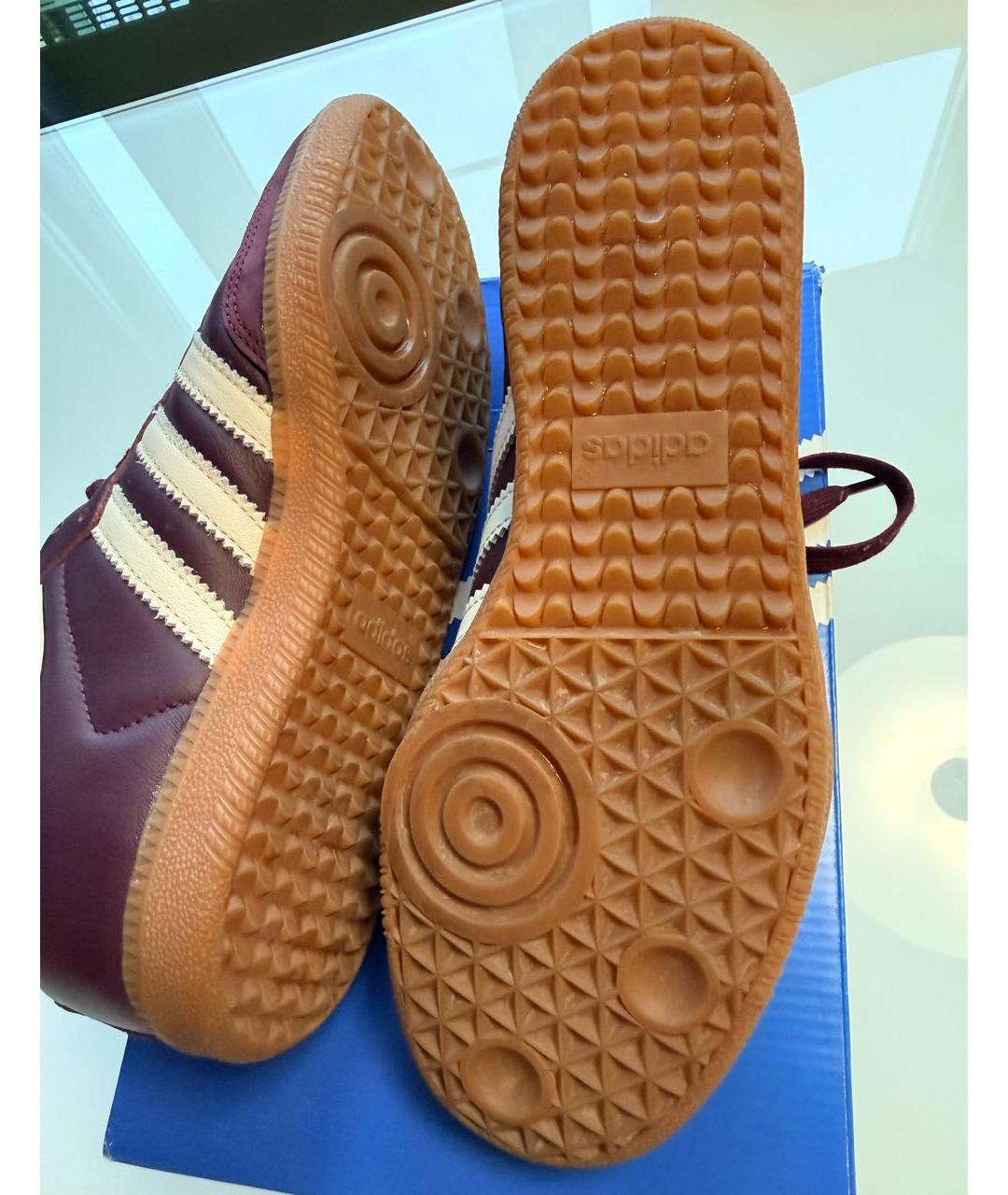 ADIDAS Бордовые кожаные кеды, фото 4