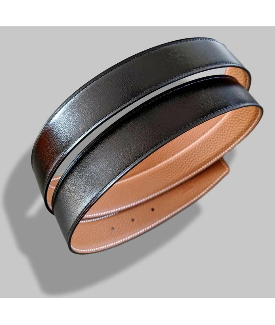 HERMES Черный кожаный ремень, фото 2