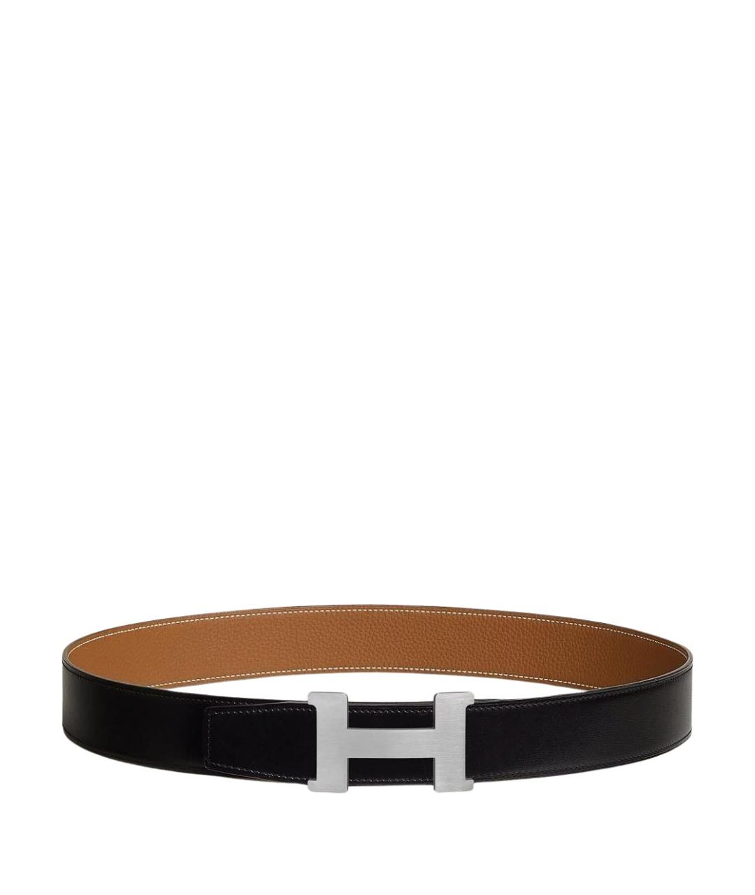 HERMES Черный кожаный ремень, фото 1