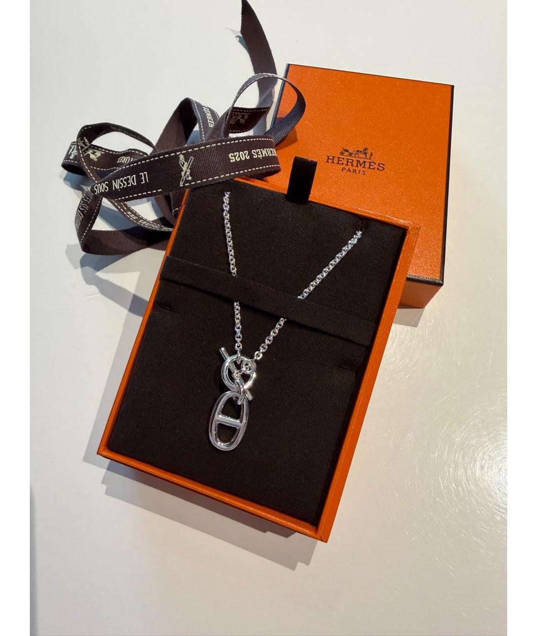 HERMES Серебряное серебряное колье, фото 2