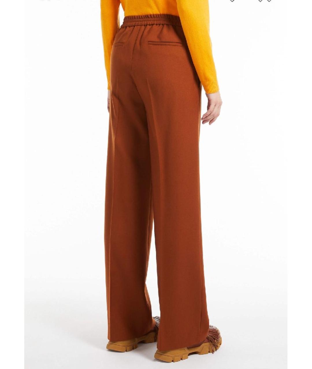 WEEKEND MAX MARA Коричневые шерстяные брюки широкие, фото 6