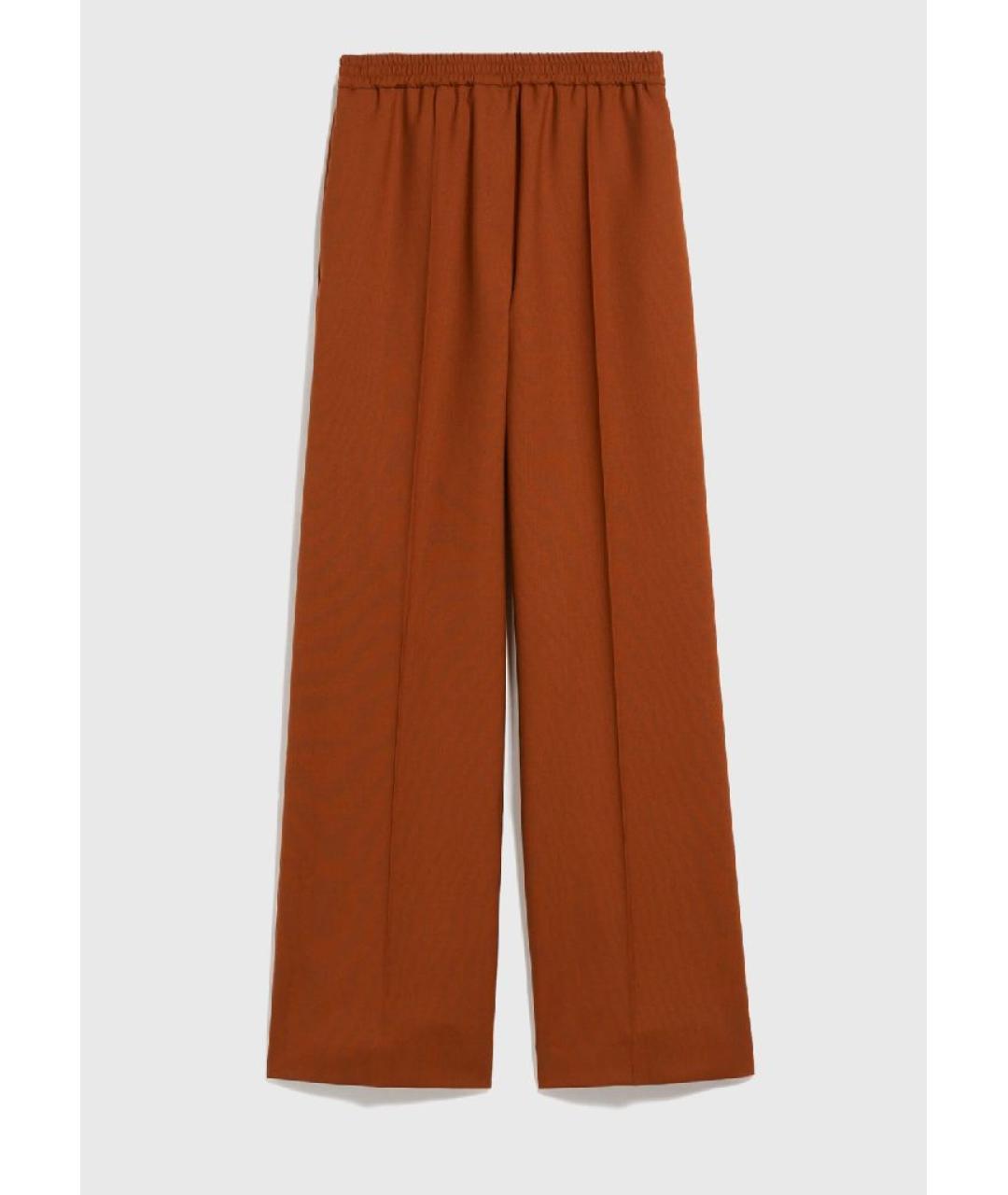 WEEKEND MAX MARA Коричневые шерстяные брюки широкие, фото 9