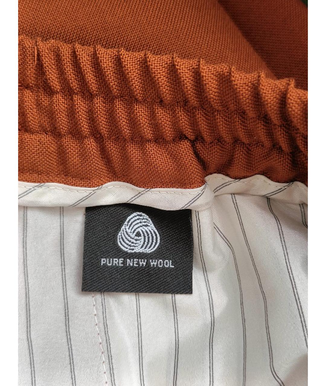 WEEKEND MAX MARA Коричневые шерстяные брюки широкие, фото 4