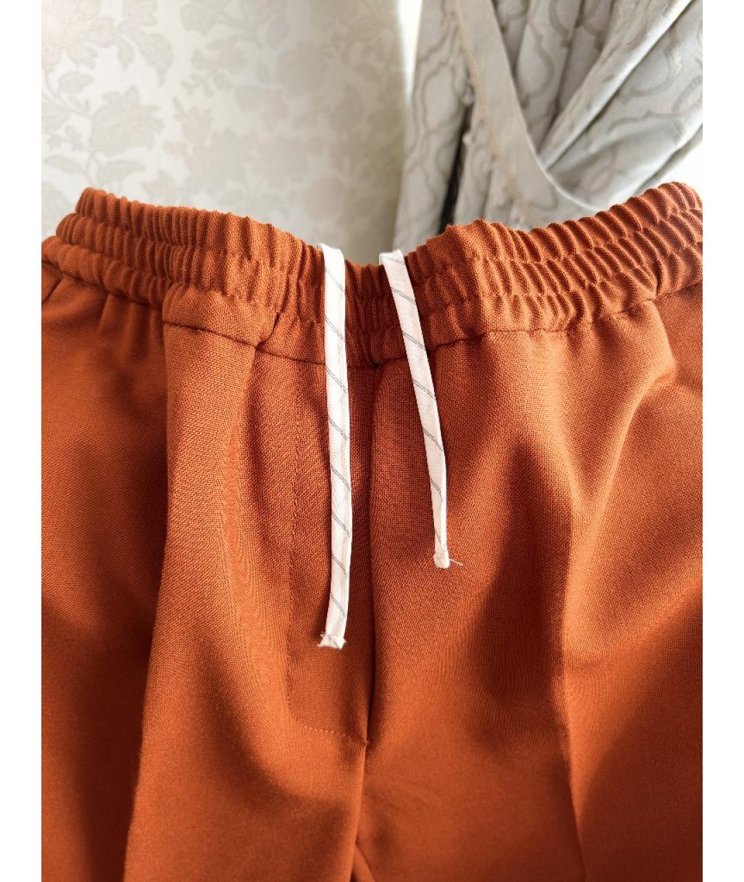 WEEKEND MAX MARA Коричневые шерстяные брюки широкие, фото 8