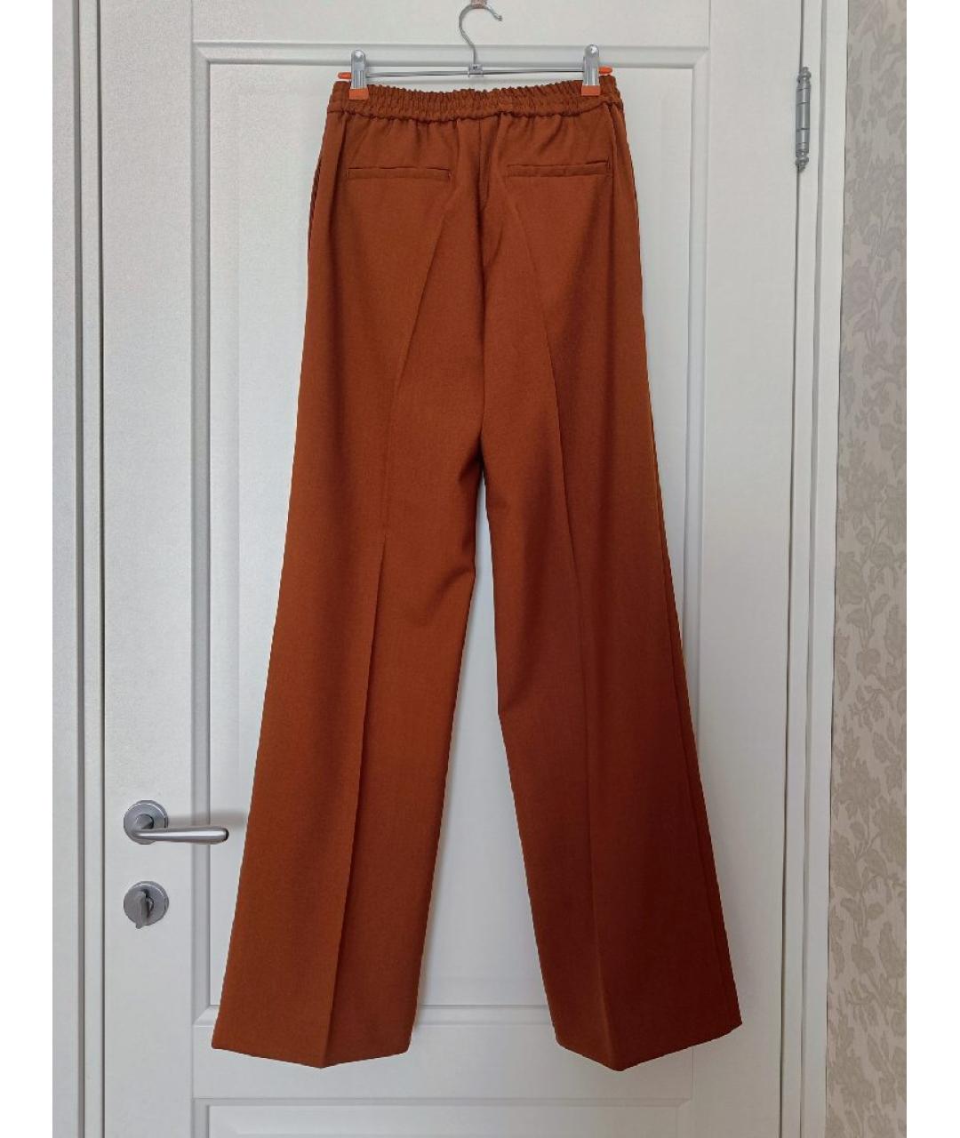 WEEKEND MAX MARA Коричневые шерстяные брюки широкие, фото 2