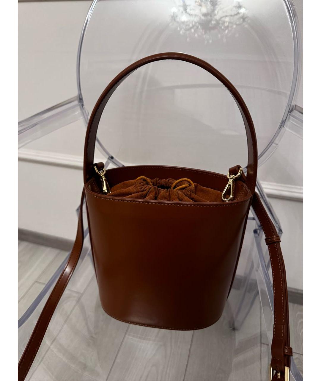 12 STOREEZ Коричневая кожаная сумка с короткими ручками, фото 5