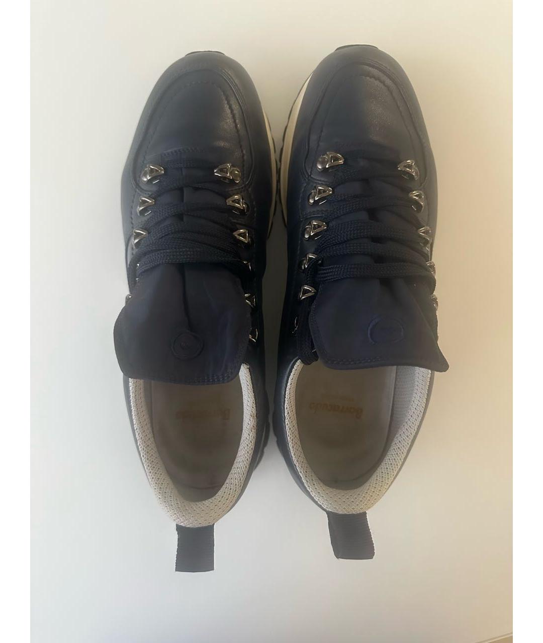 BARRACUDA Темно-синие кожаные низкие кроссовки / кеды, фото 3