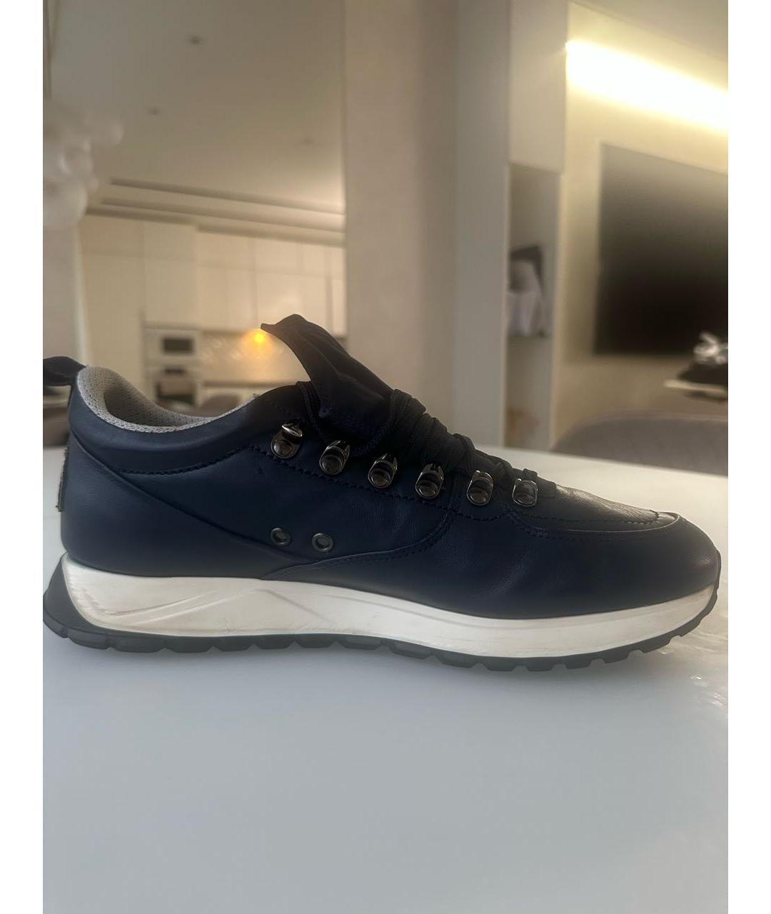 BARRACUDA Темно-синие кожаные низкие кроссовки / кеды, фото 8