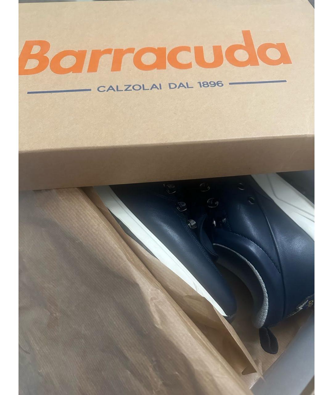 BARRACUDA Темно-синие кожаные низкие кроссовки / кеды, фото 7