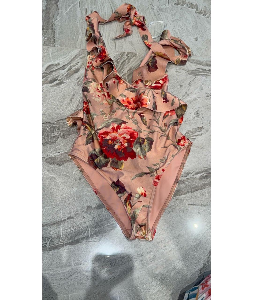 ZIMMERMANN Коралловый полиамидовый купальник, фото 4