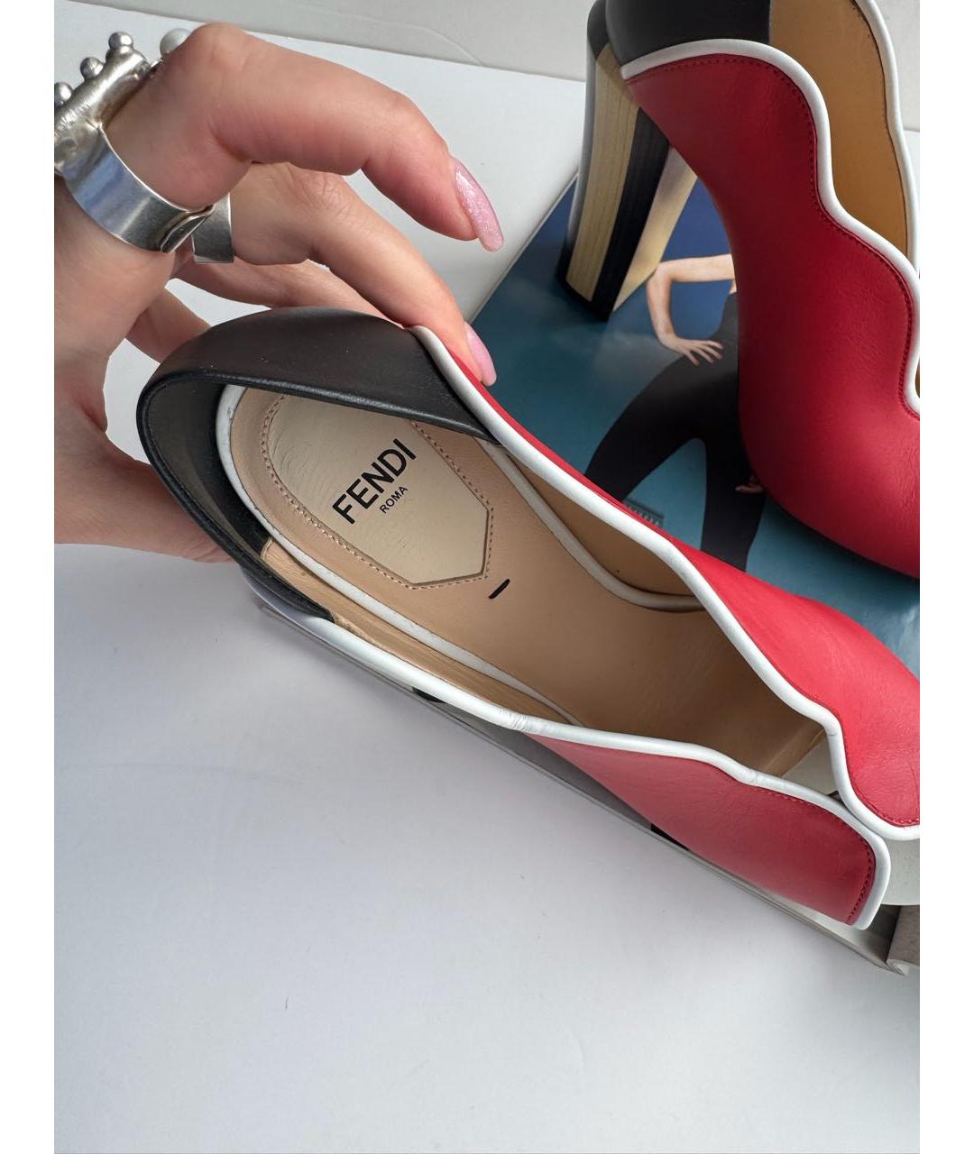 FENDI Мульти кожаные ботильоны, фото 5