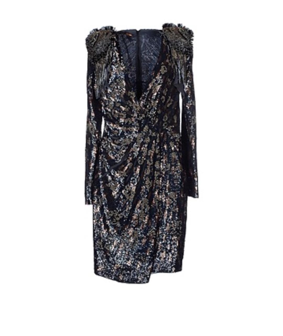 ROBERTO CAVALLI Синее шелковое вечернее платье, фото 1