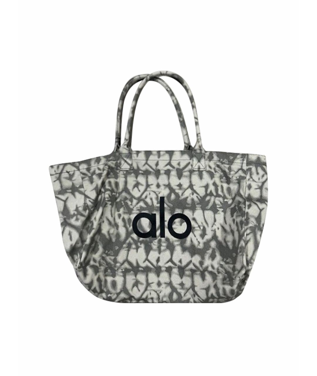 ALO YOGA Серая хлопковая сумка тоут, фото 1