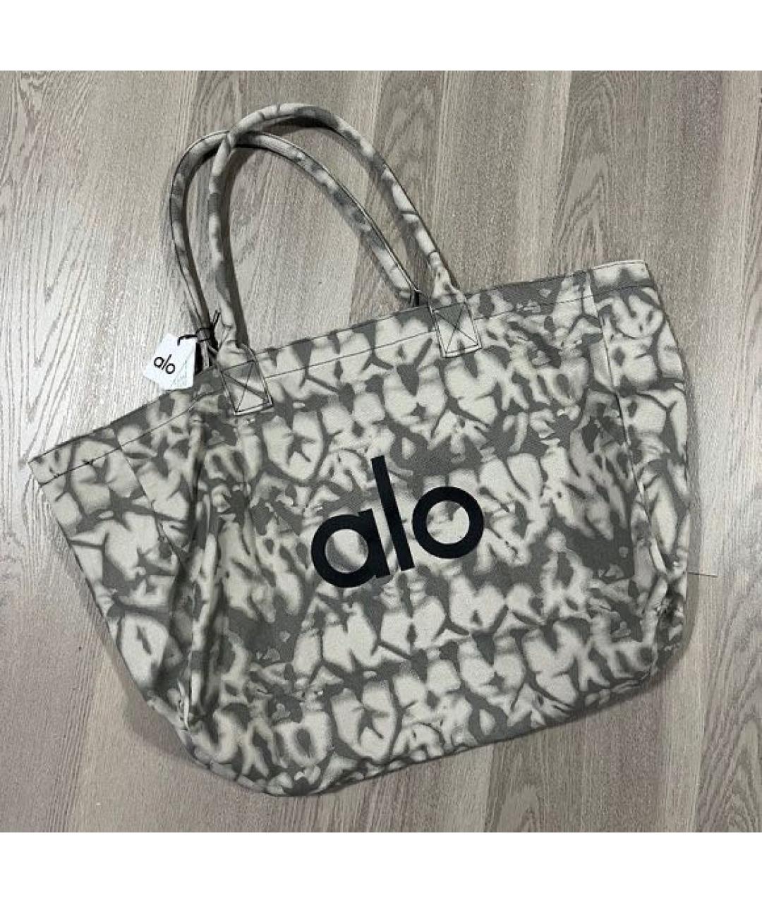 ALO YOGA Серая хлопковая сумка тоут, фото 5