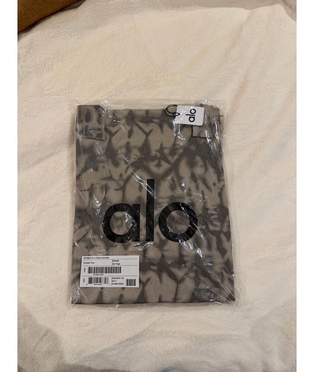 ALO YOGA Серая хлопковая сумка тоут, фото 3