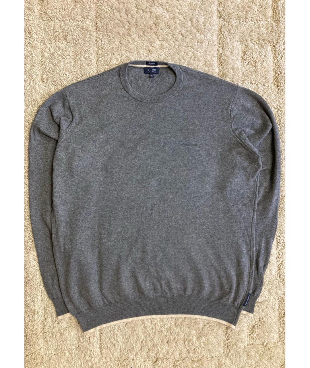 ARMANI JEANS Серый шерстяной джемпер / свитер, фото 6