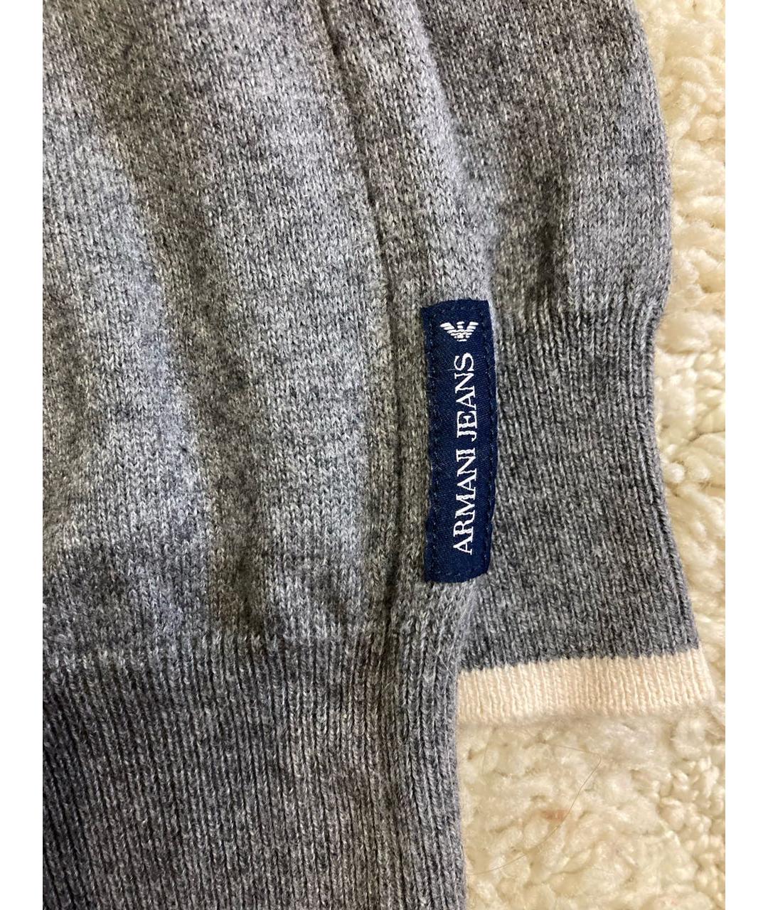 ARMANI JEANS Серый шерстяной джемпер / свитер, фото 5