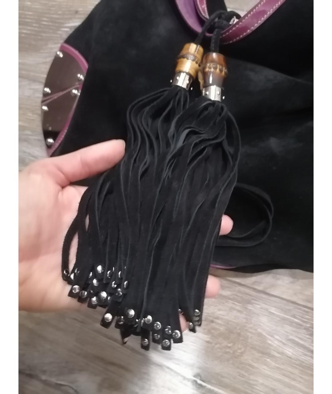 GUCCI Черная замшевая сумка через плечо, фото 7