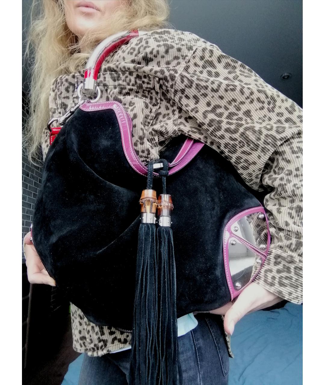 GUCCI Черная замшевая сумка через плечо, фото 6