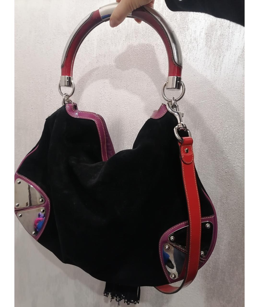 GUCCI Черная замшевая сумка через плечо, фото 3