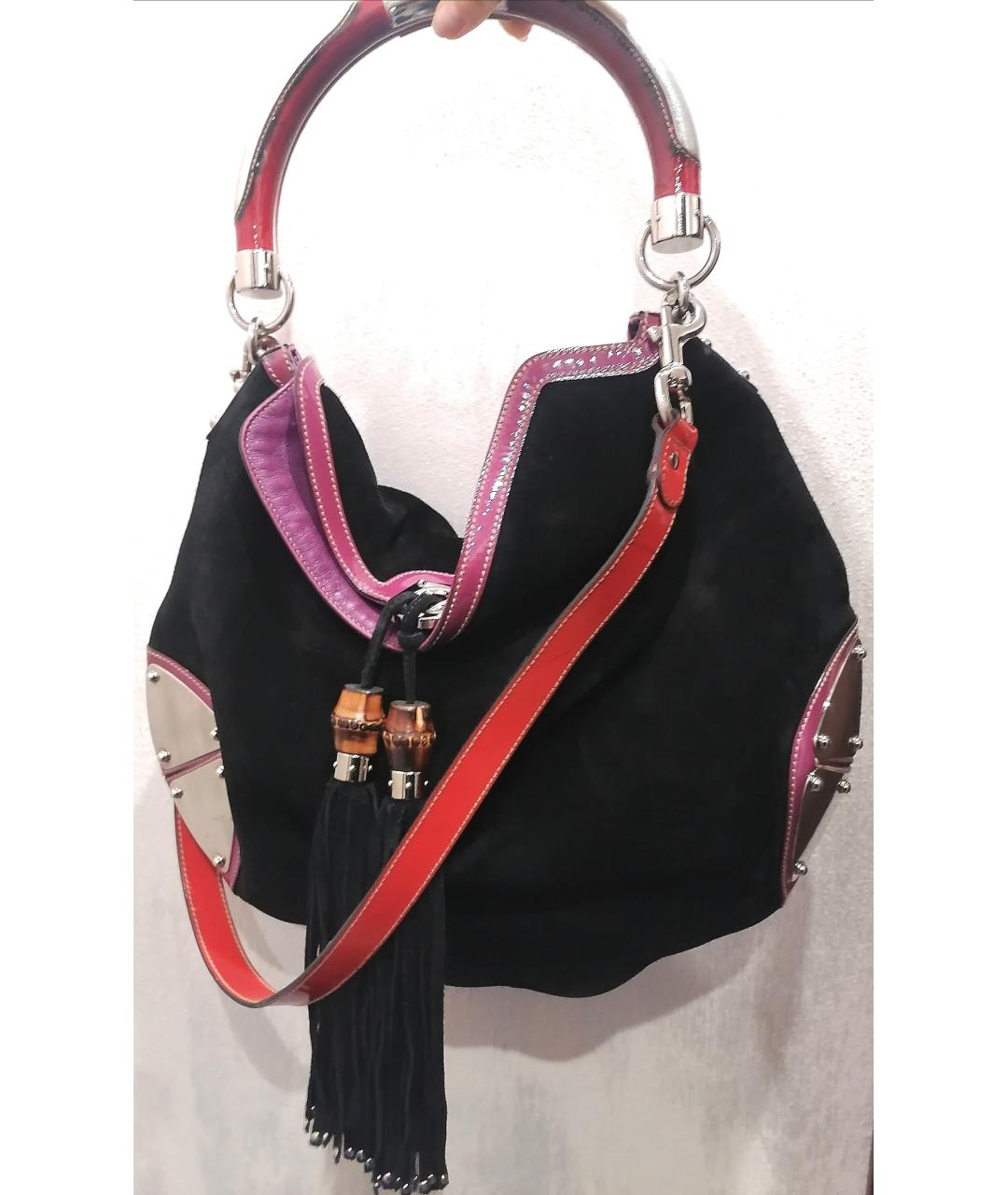 GUCCI Черная замшевая сумка через плечо, фото 2