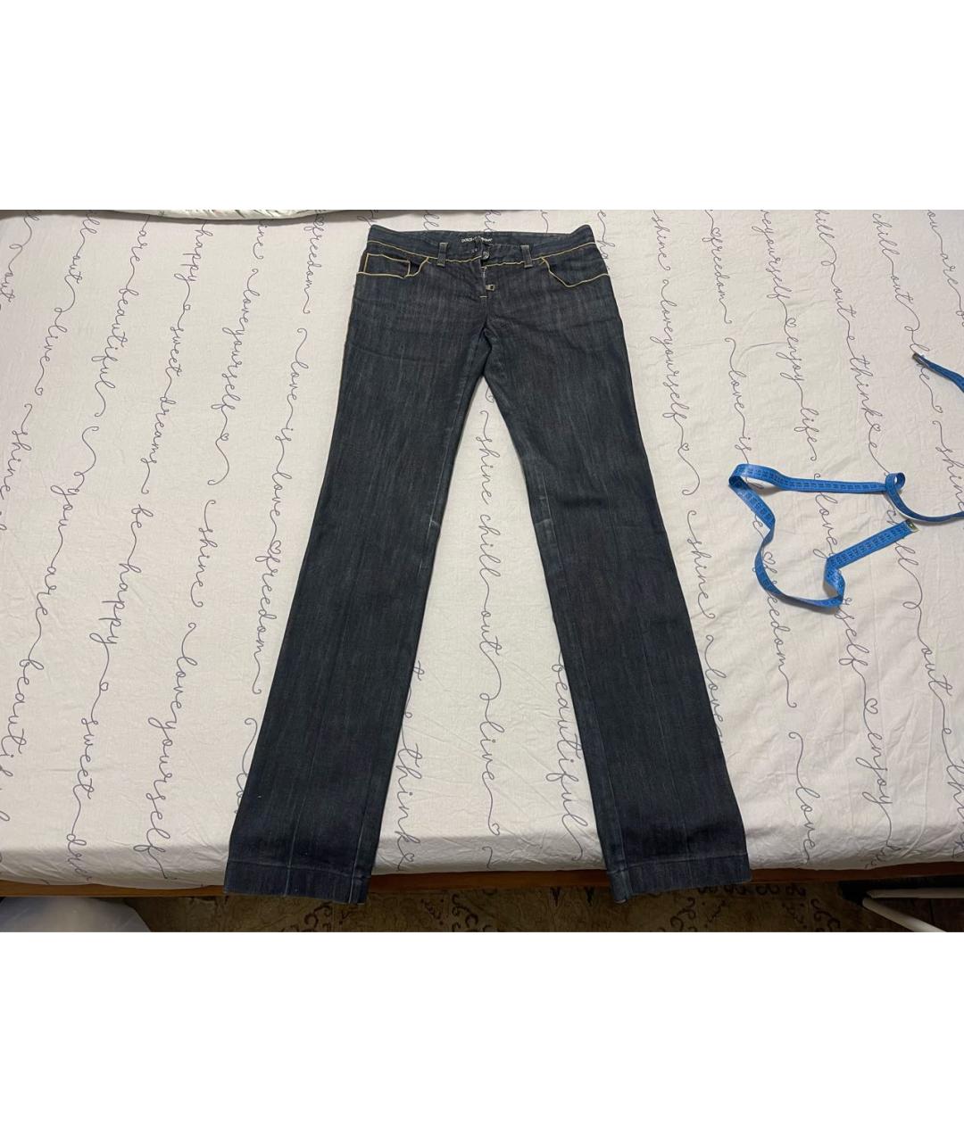 DOLCE&GABBANA Темно-синие хлопковые прямые джинсы, фото 7