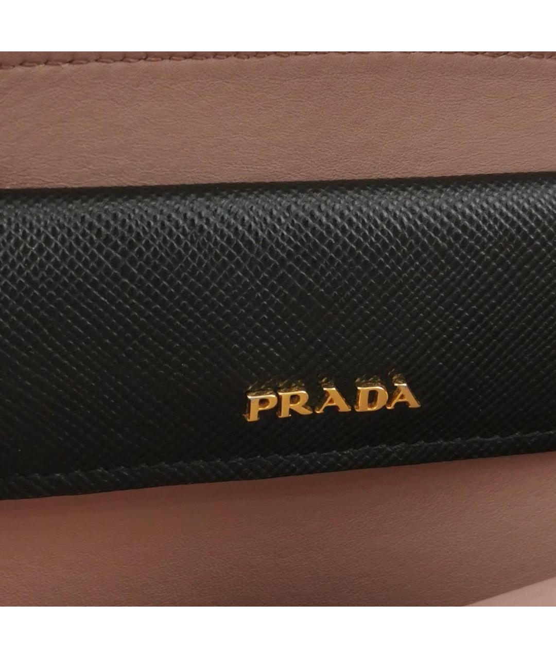 PRADA Черная кожаная сумка тоут, фото 7