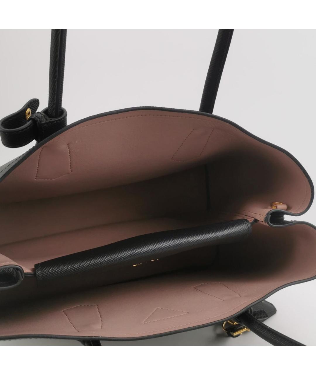 PRADA Черная кожаная сумка тоут, фото 6