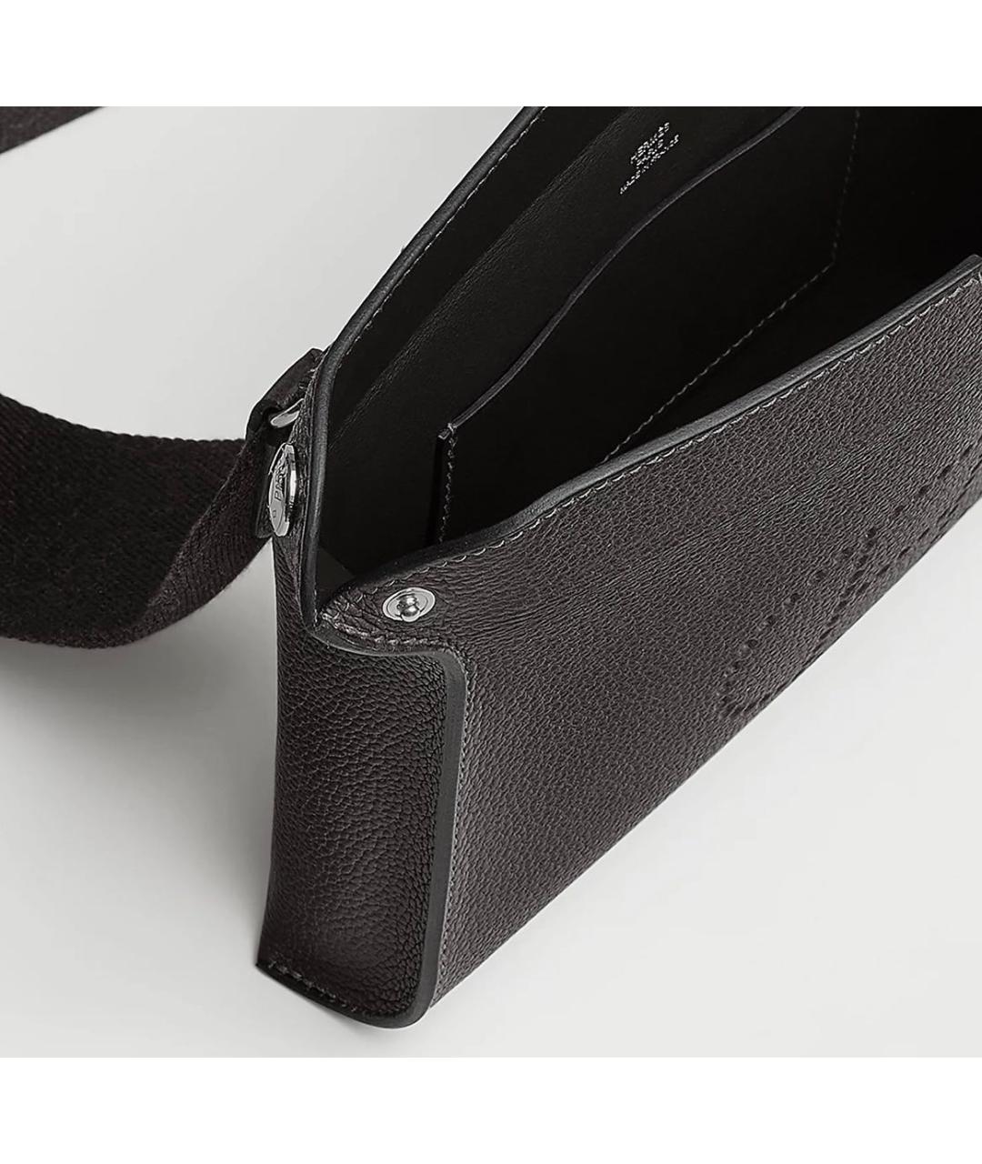 HERMES Серая кожаная сумка на плечо, фото 3