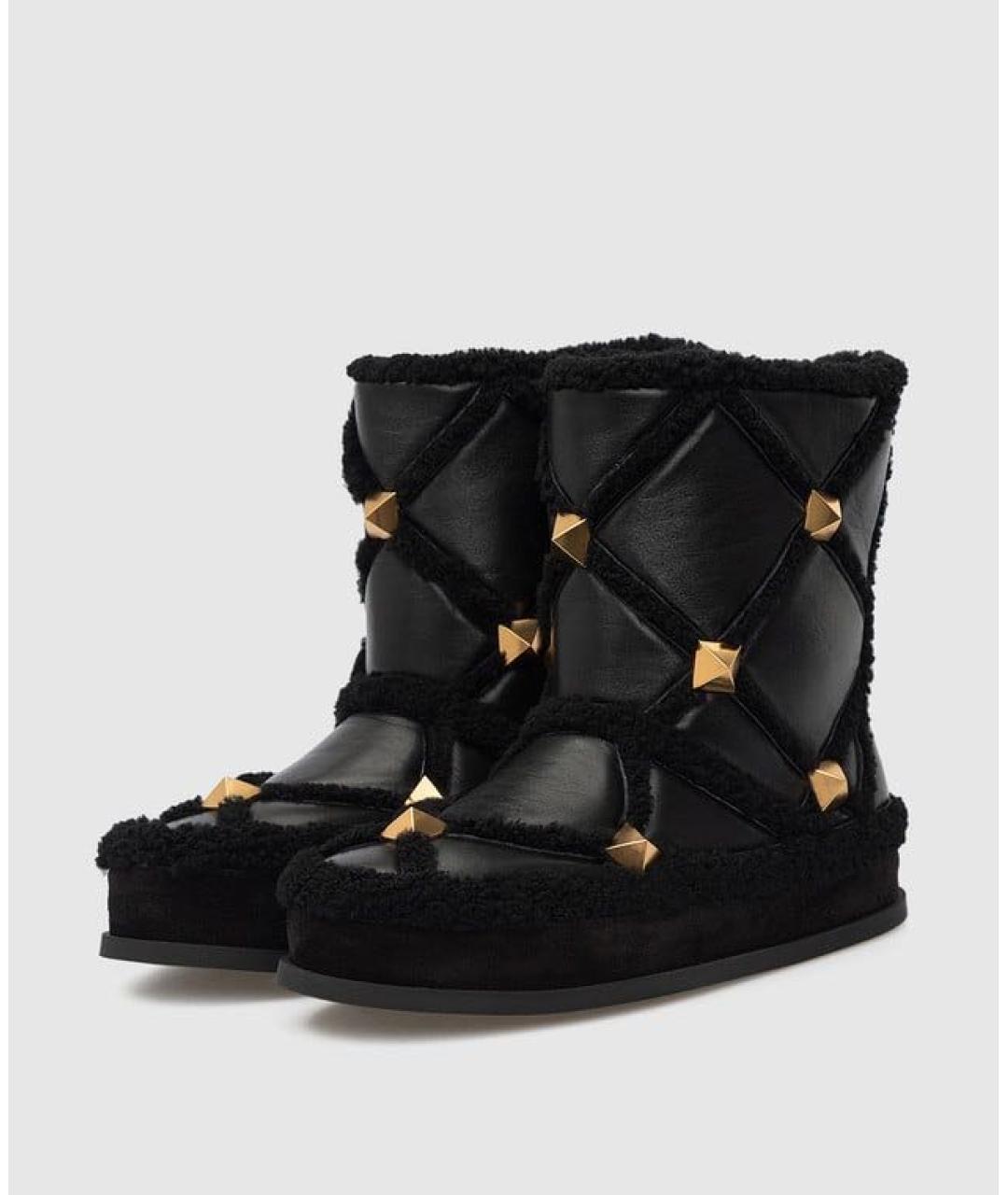 VALENTINO Черные кожаные полусапоги, фото 3