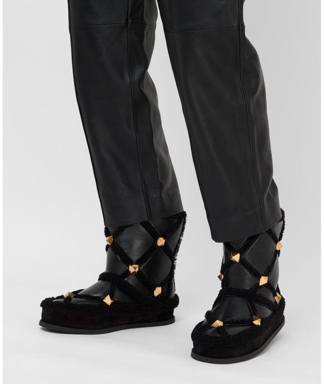 VALENTINO Черные кожаные полусапоги, фото 2