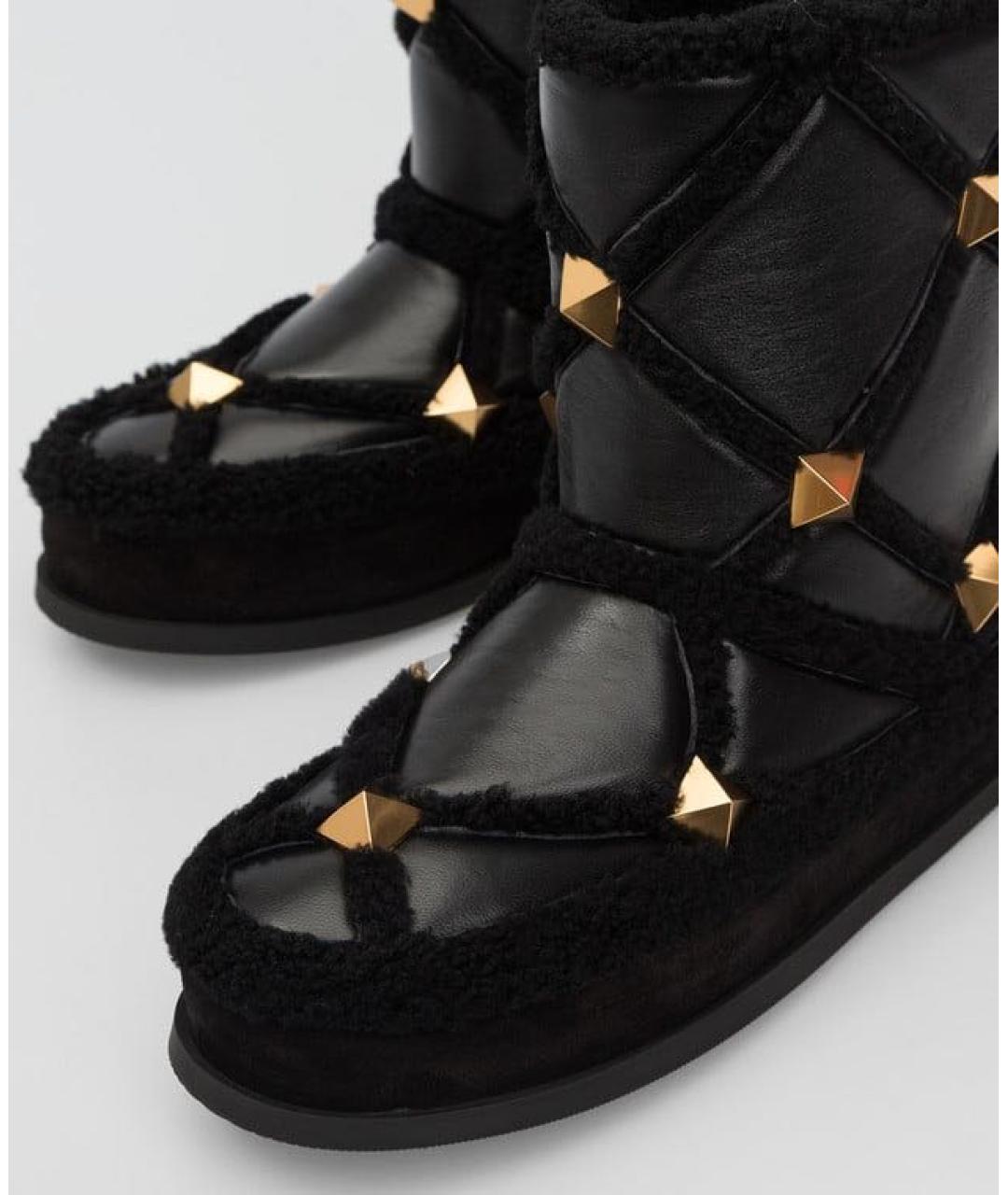 VALENTINO Черные кожаные полусапоги, фото 5