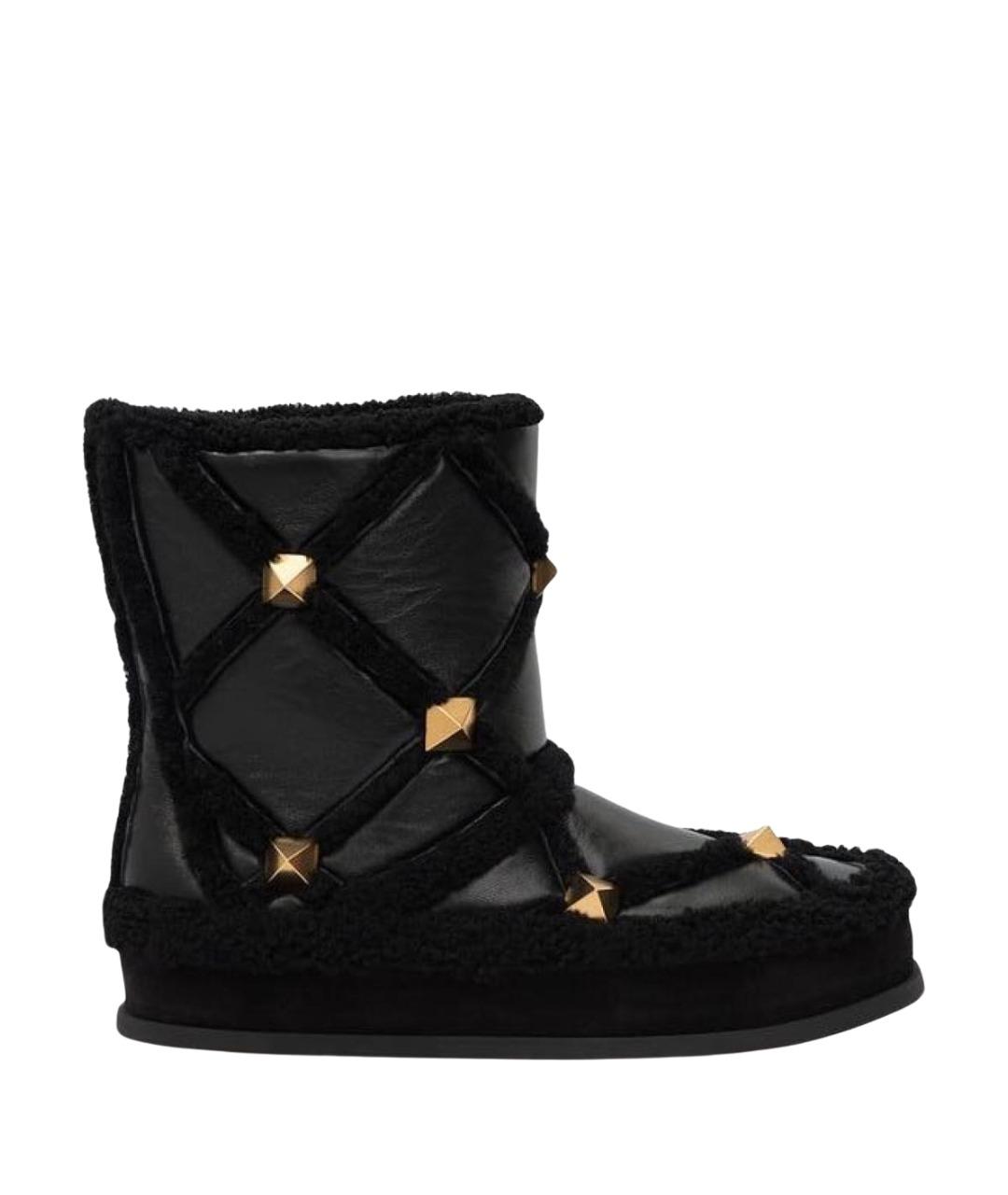 VALENTINO Черные кожаные полусапоги, фото 1