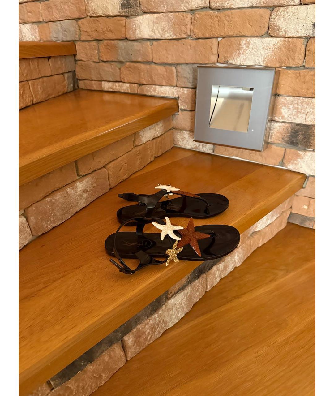 SAINT LAURENT Мульти резиновые сандалии, фото 8