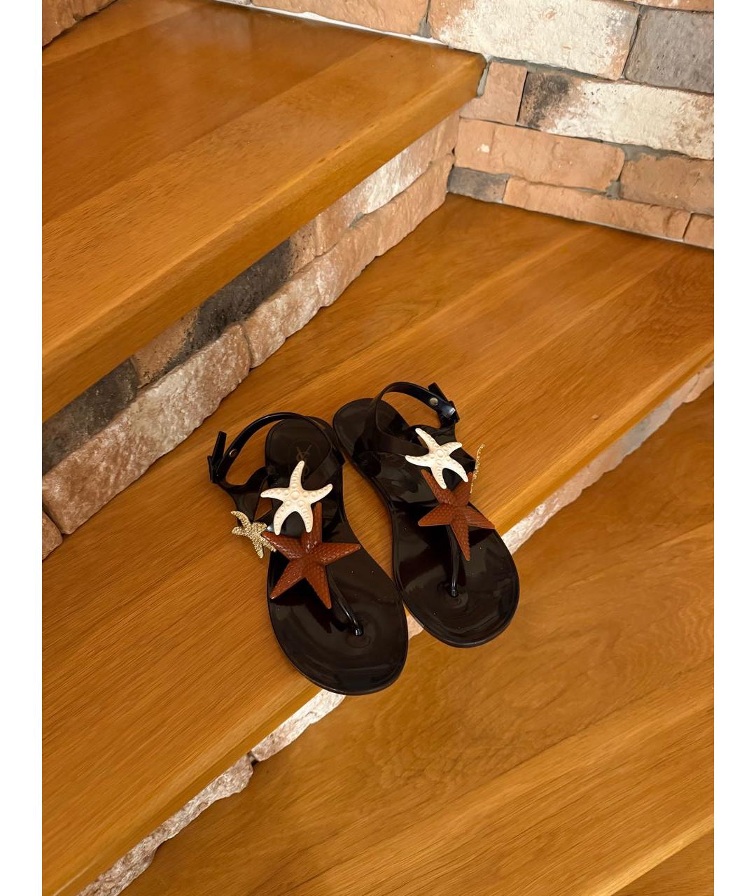 SAINT LAURENT Мульти резиновые сандалии, фото 2