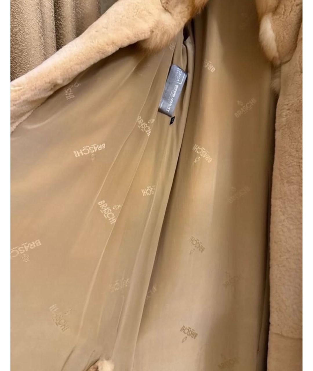 BRASCHI Бежевая меховая шуба, фото 7