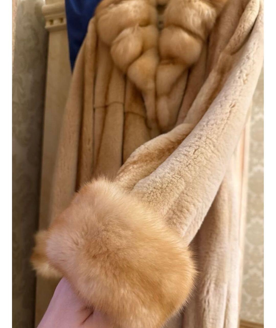 BRASCHI Бежевая меховая шуба, фото 5