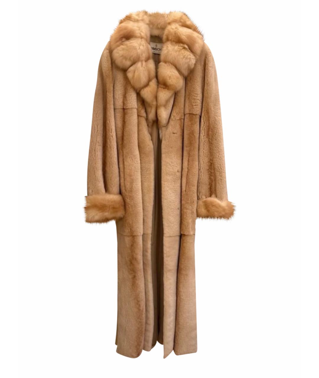 BRASCHI Бежевая меховая шуба, фото 1