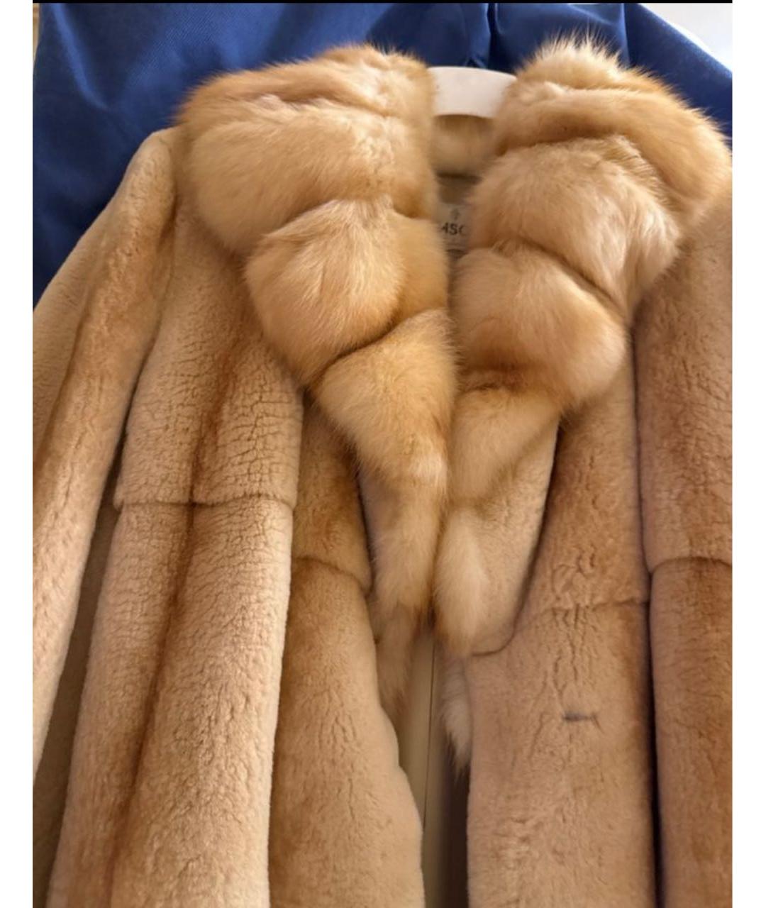 BRASCHI Бежевая меховая шуба, фото 4